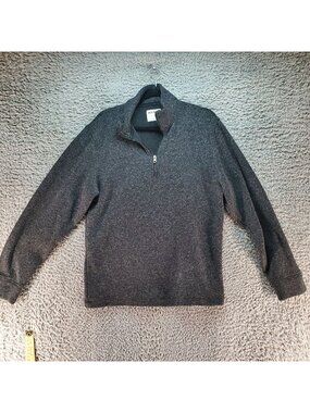 Old Navy Sweater Mens Large Gray Quarter-Zip Pullover 100% Polyester